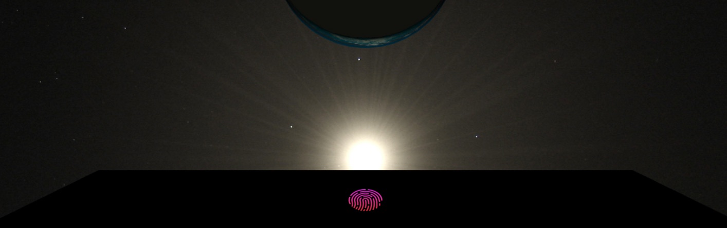 Black Tablet logo - monolith and rising sun